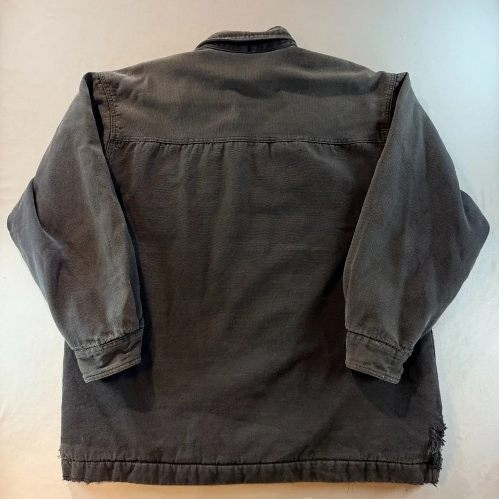 Vintage Anchor Blue‎ Men's Quilted Work Jacket Black Canvas Size L